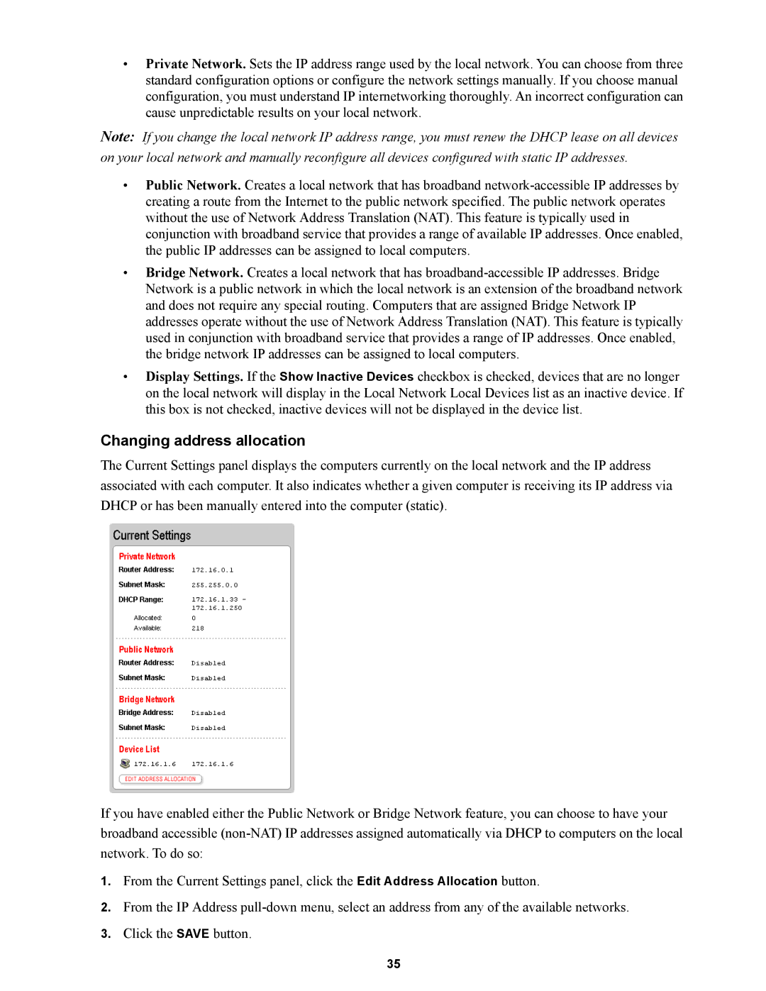 Wire World Of America 1800 manual Changing address allocation 