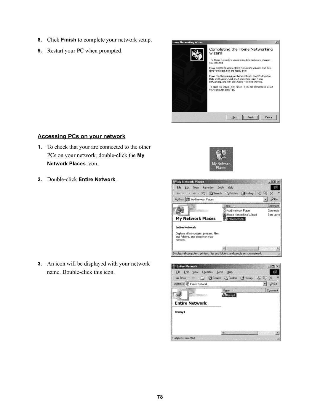 Wire World Of America 1800 manual Accessing PCs on your network 