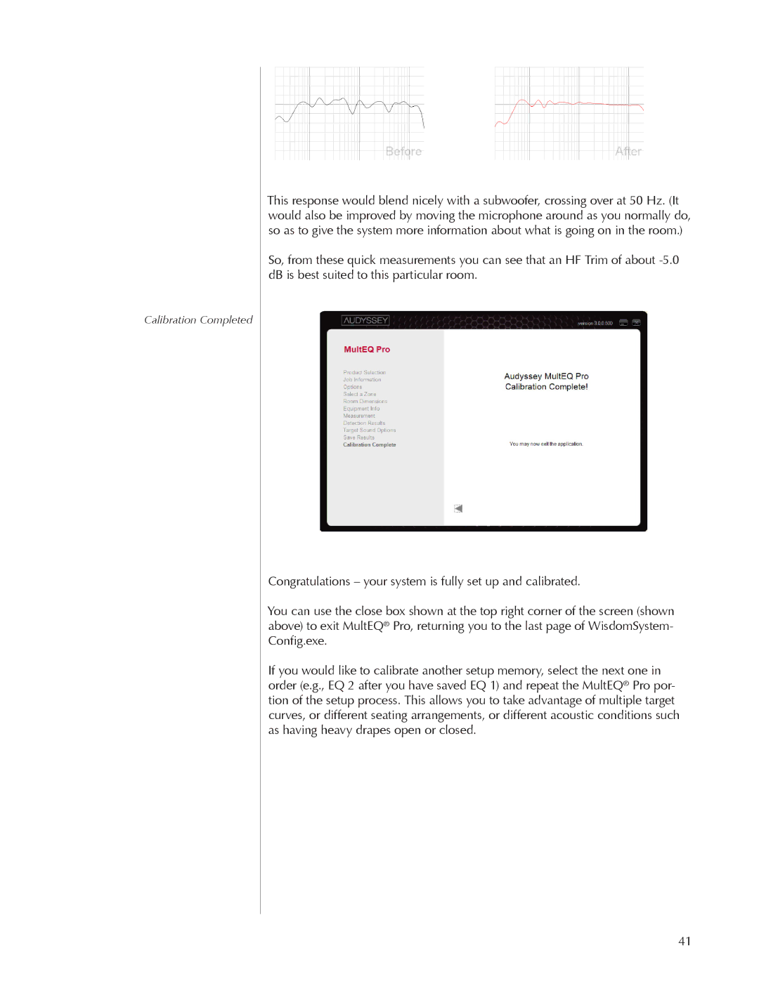 Wisdom Wands SC-1 owner manual Calibration Completed 