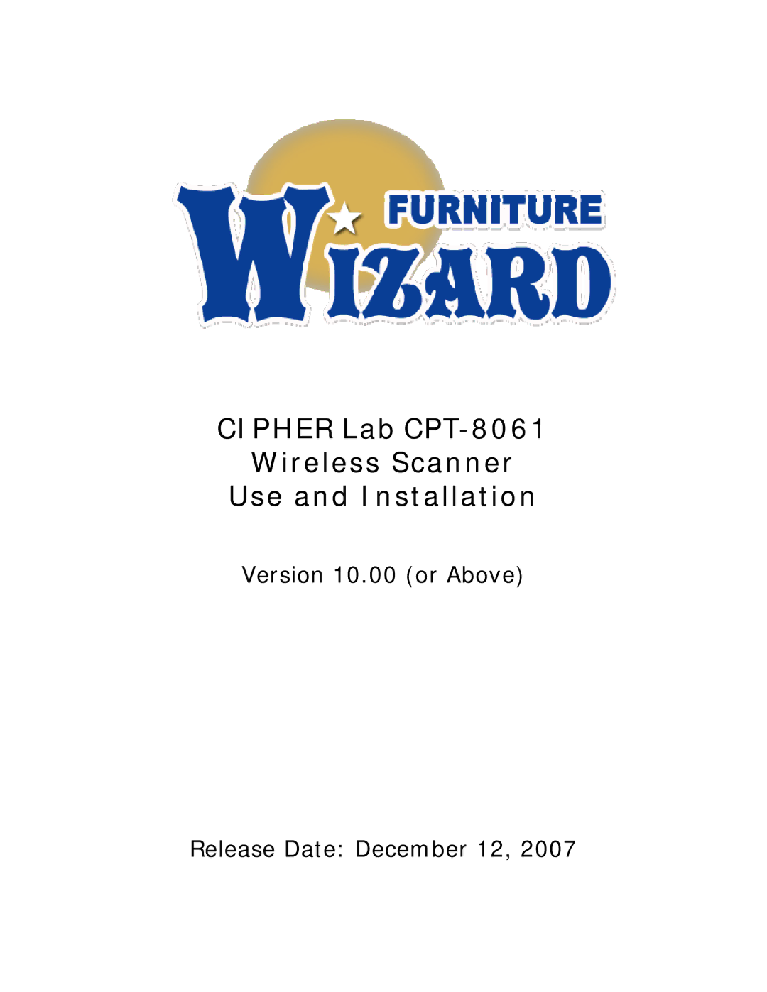 Wizard Ca Co manual Cipher Lab CPT-8061 Wireless Scanner Use and Installation 