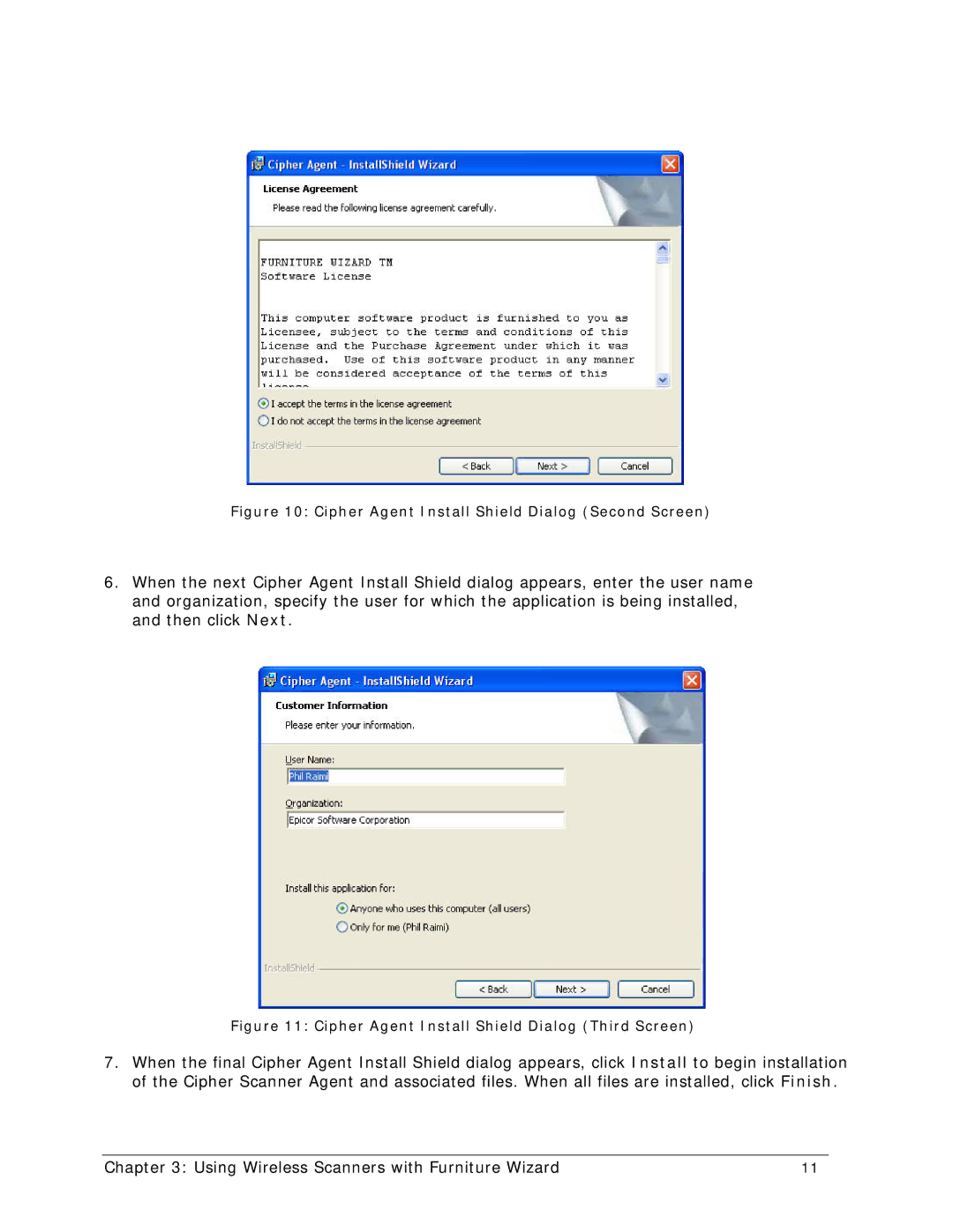 Wizard Ca Co Wireless Scanner, CPT-8061 manual Cipher Agent Install Shield Dialog Second Screen 