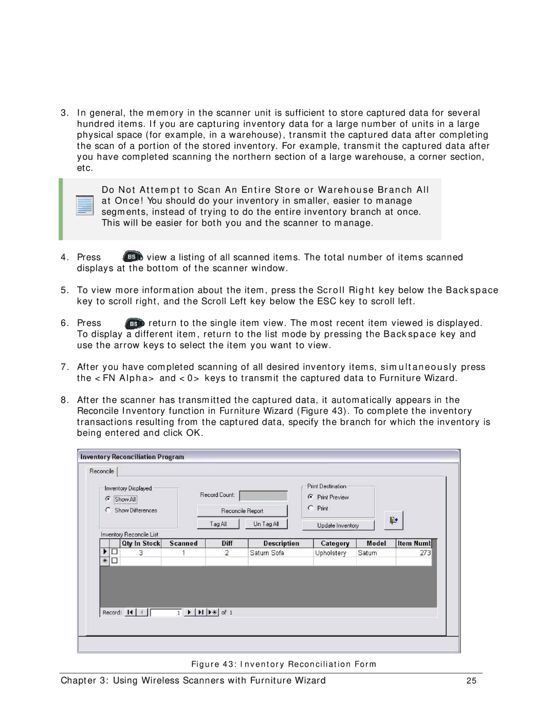 Wizard Ca Co Wireless Scanner, CPT-8061 manual Inventory Reconciliation Form 