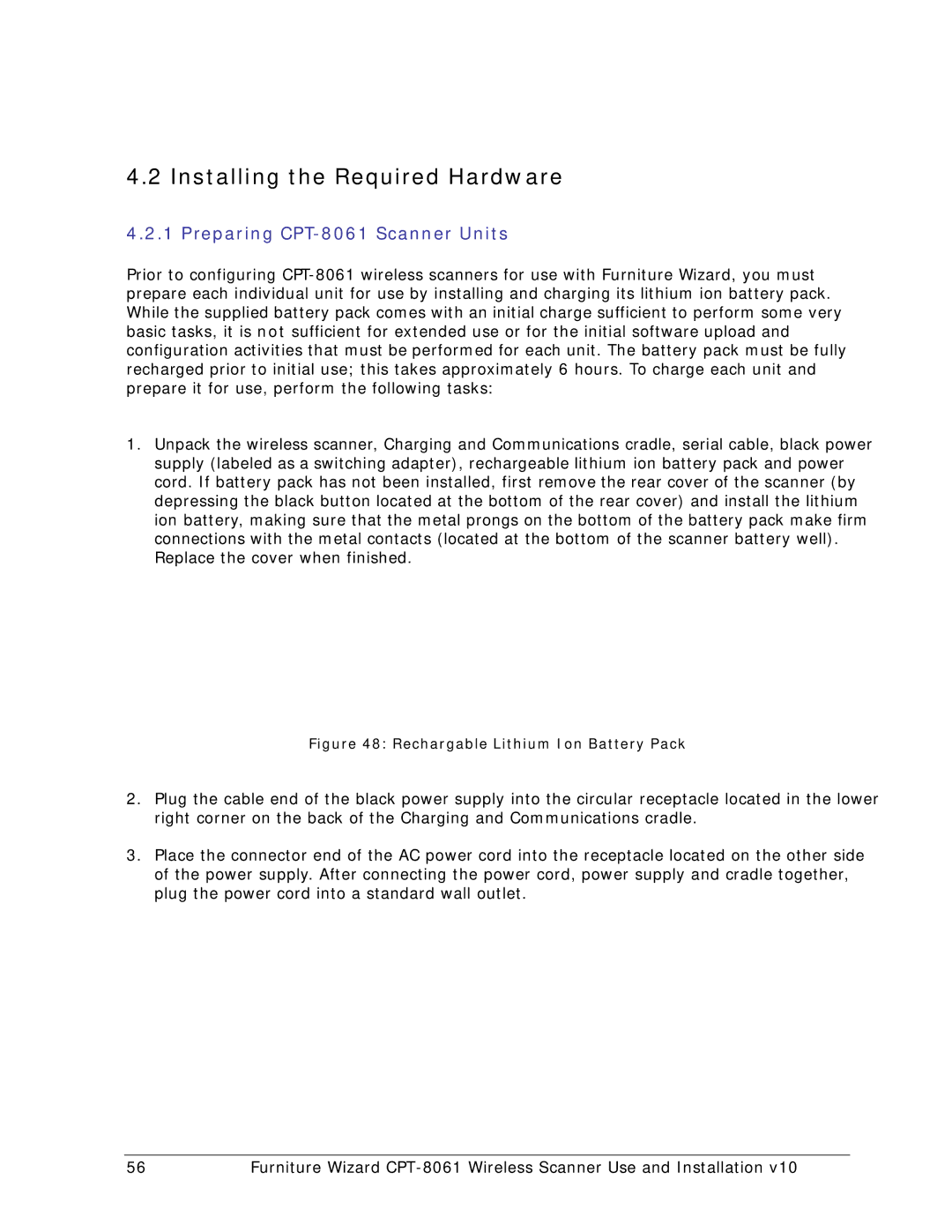 Wizard Ca Co Wireless Scanner manual Installing the Required Hardware, Preparing CPT-8061 Scanner Units 