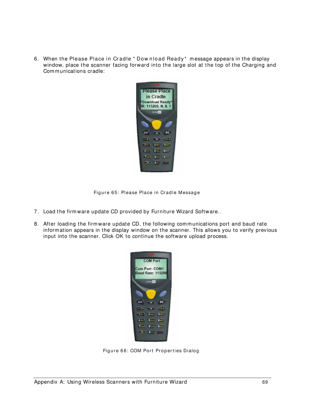 Wizard Ca Co Wireless Scanner, CPT-8061 manual Please Place in Cradle Message 