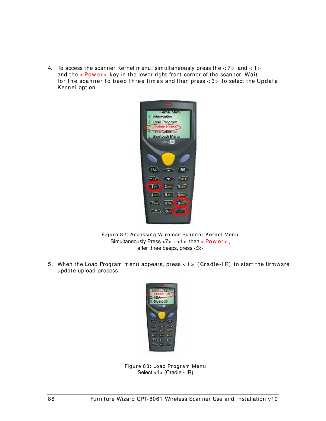 Wizard Ca Co CPT-8061, Wireless Scanner manual Select 1 Cradle IR 