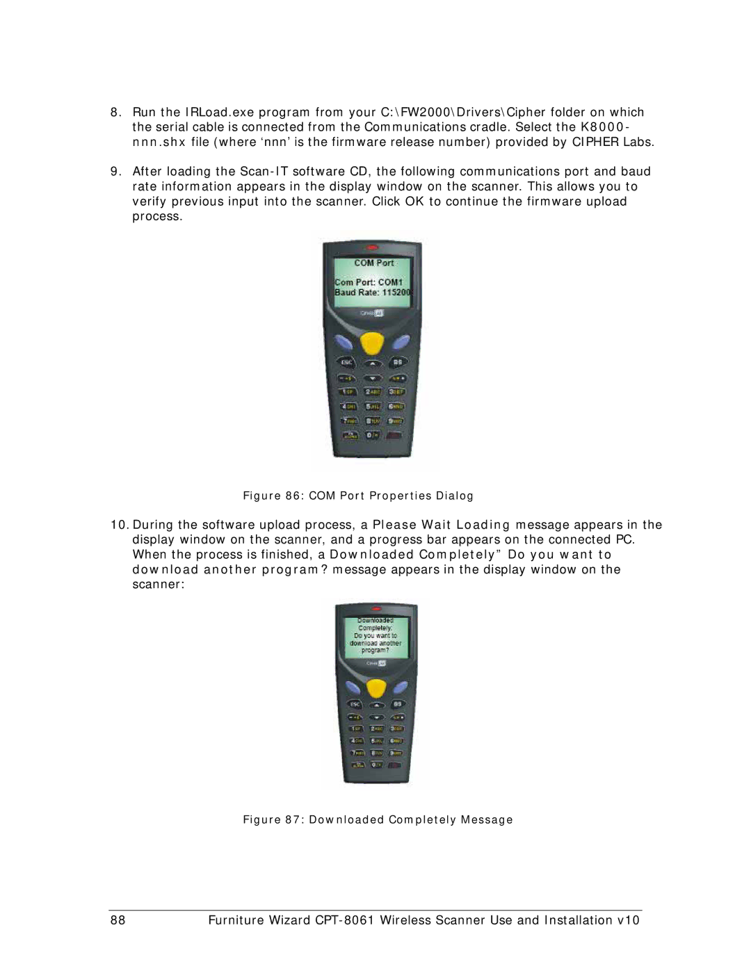 Wizard Ca Co CPT-8061, Wireless Scanner manual Downloaded Completely Message 