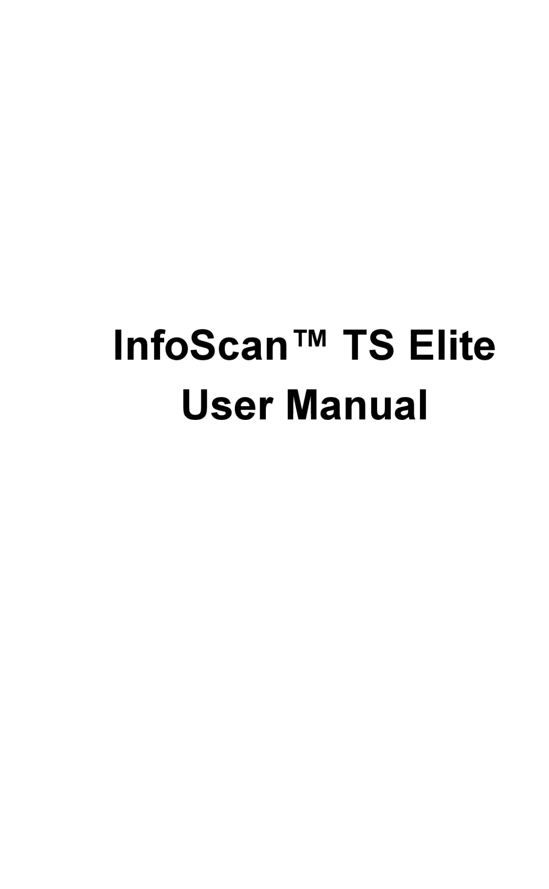 Wizcom user manual InfoScan TS Elite 