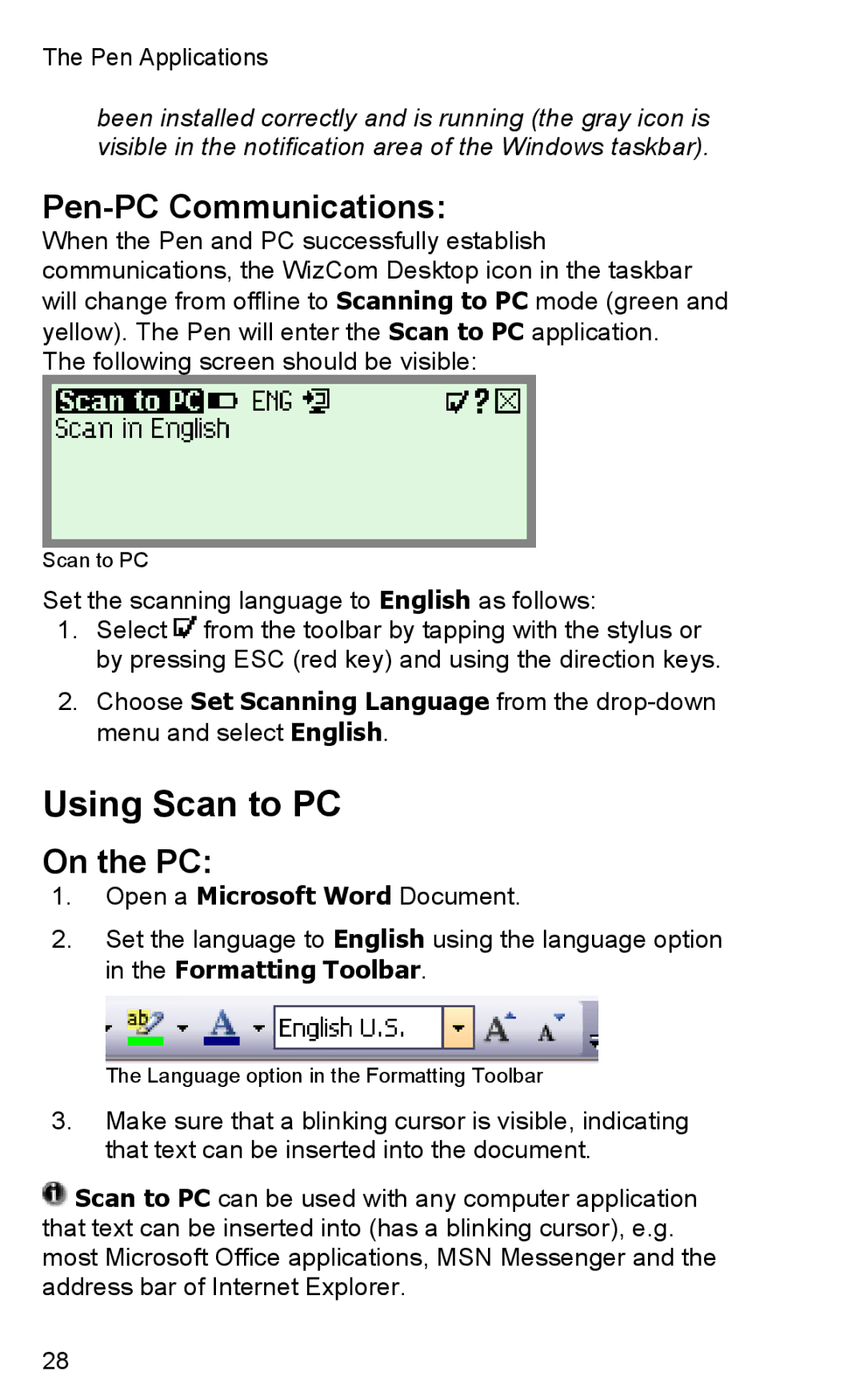 Wizcom TS Elite user manual Using Scan to PC 