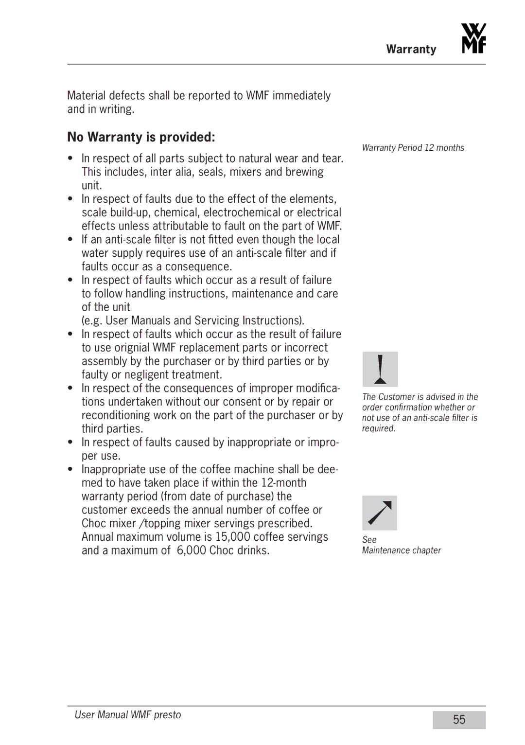 WMF Americas 1400 user manual No Warranty is provided 