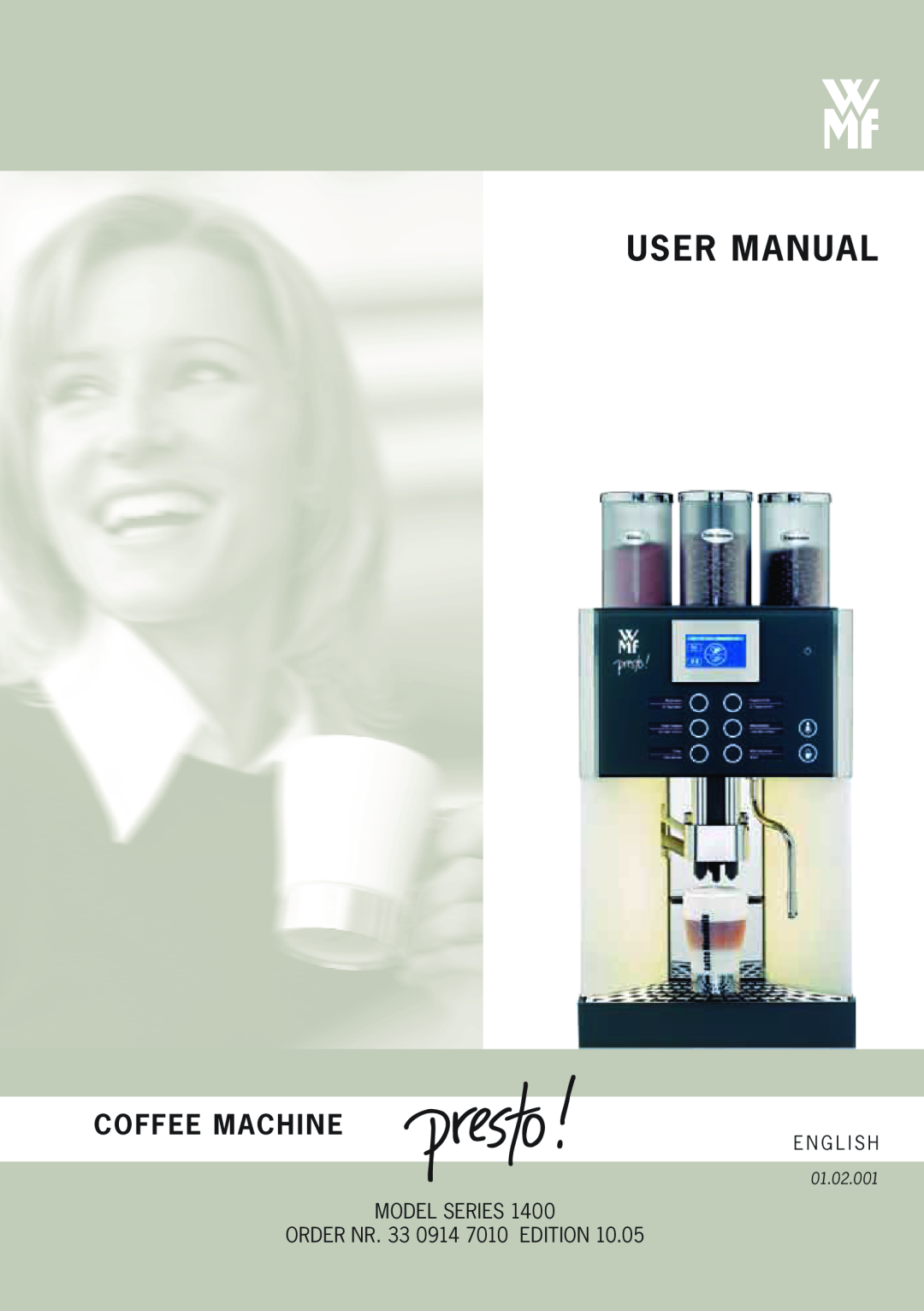 WMF Americas 1400 user manual Coffee machine, 01.02.001 