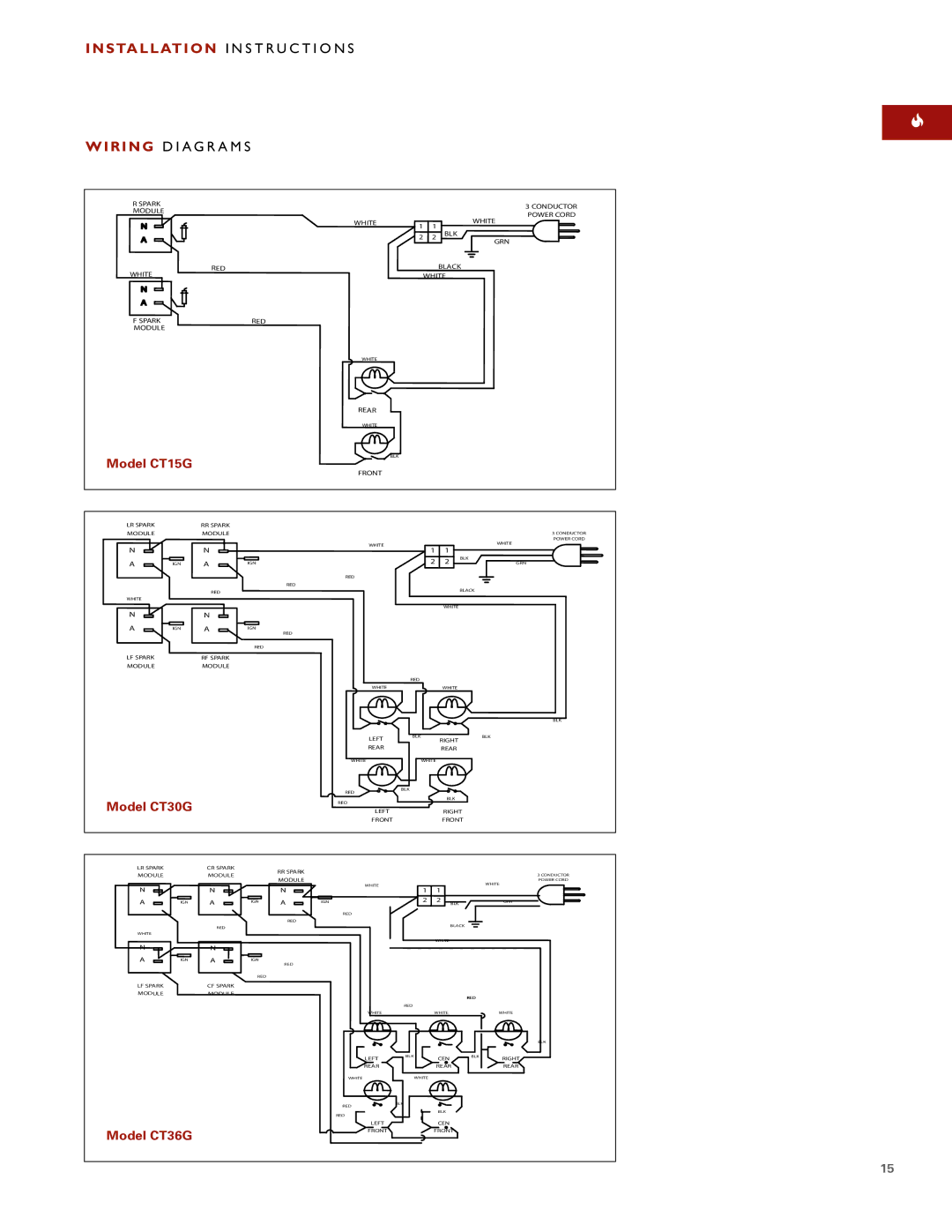 Wolf Appliance Company GAS COOK TOPS installation instructions Installation I N S T R U C T I O N S Wiring D I a G R a M S 