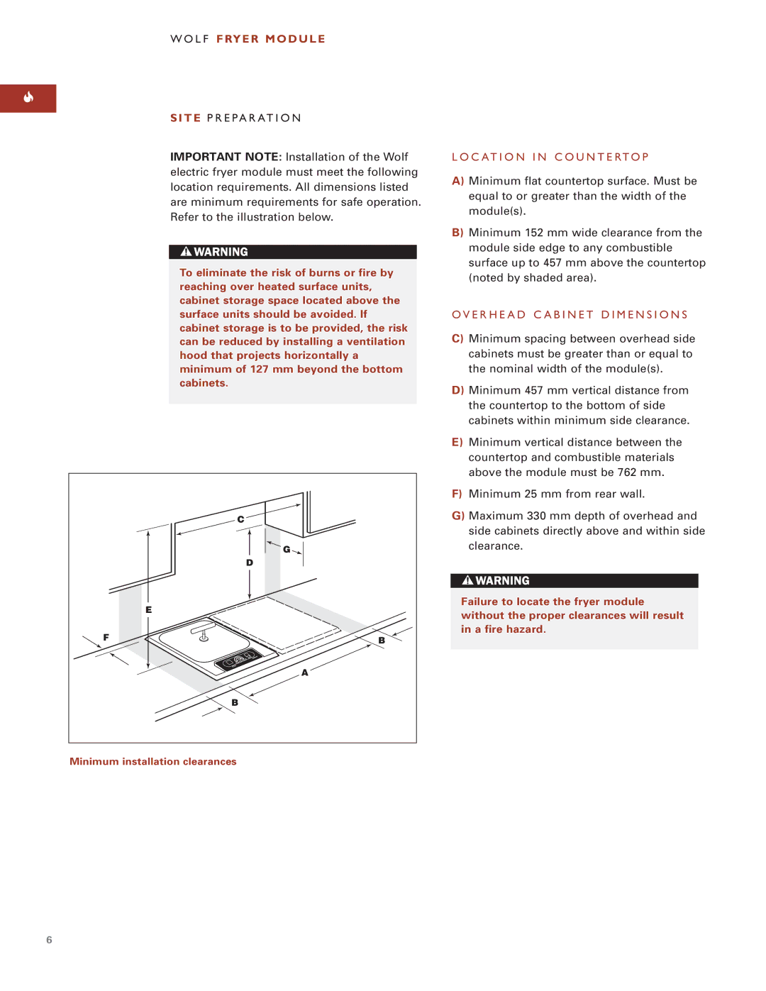 Wolf Appliance Company ICBIF15/S installation instructions T E P R E P a R a T I O N, C a T I O N I N C O U N T E R T O P 