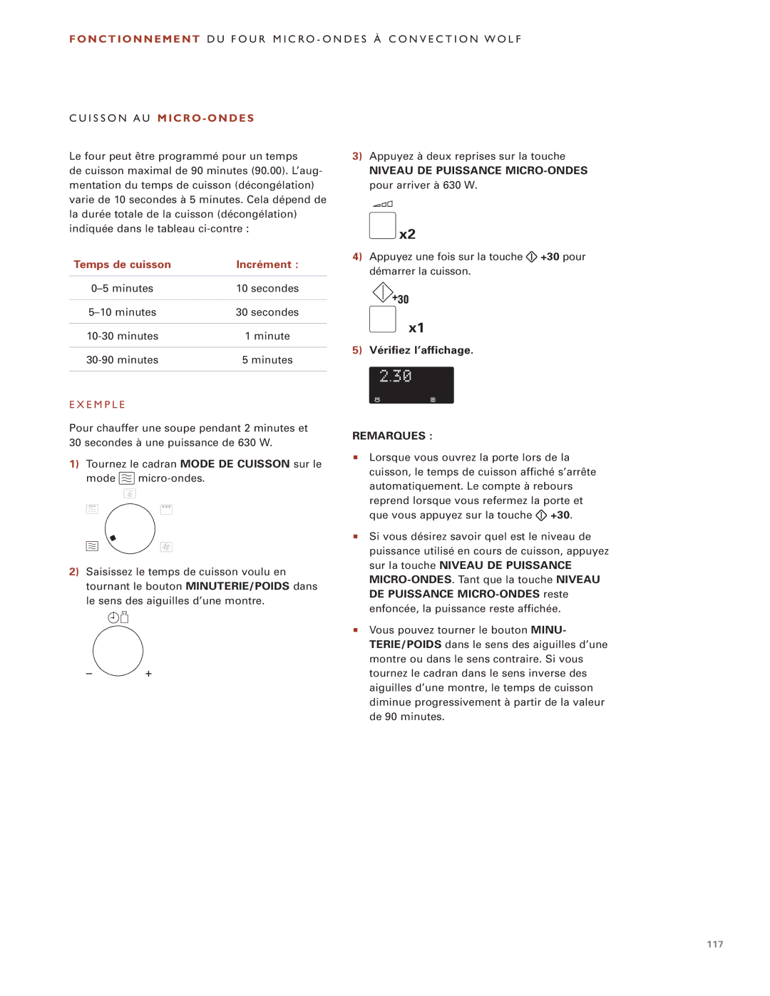 Wolf Appliance Company ICBMW30-230, ICBMW30-240 manual I S S O N a U M I C R O O N D E S, Niveau DE Puissance MICRO-ONDES 