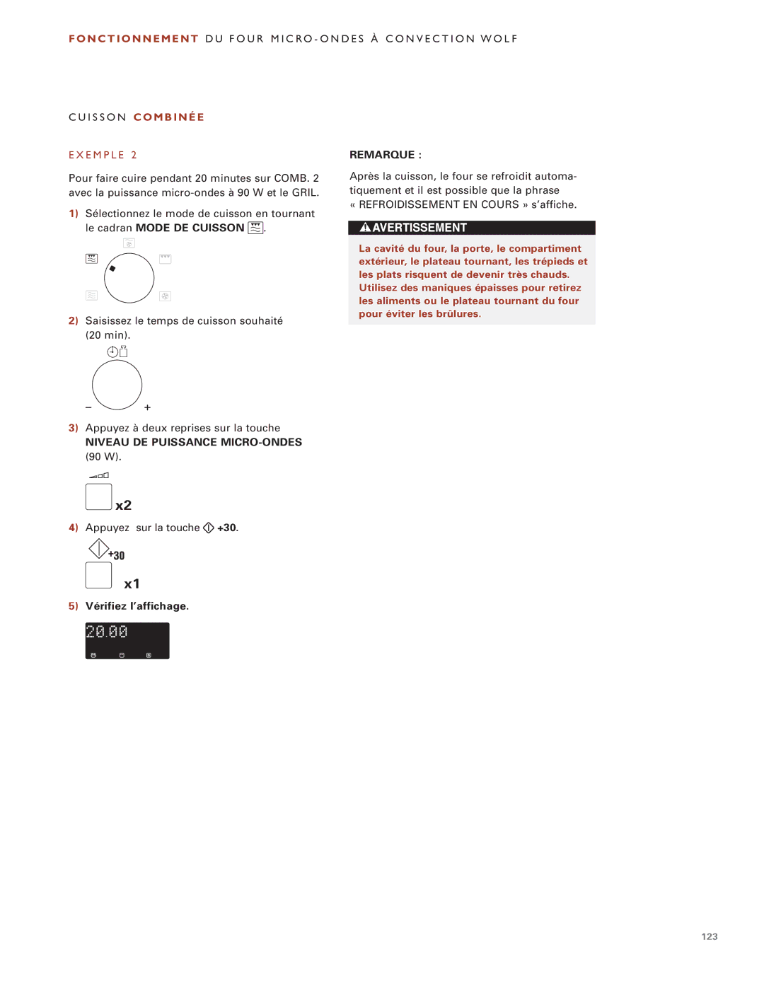 Wolf Appliance Company ICBMW30-230 Les plats risquent de devenir très chauds, Les aliments ou le plateau tournant du four 