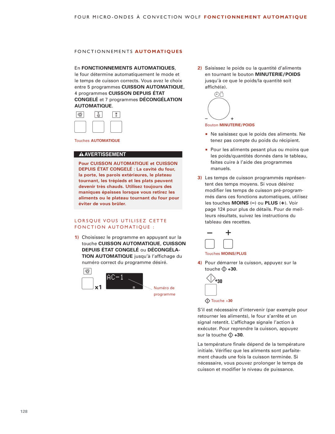 Wolf Appliance Company ICBMW30-240 manual N C T I O N N E M E N T S a U to M AT I Q U E S, En Fonctionnements Automatiques 