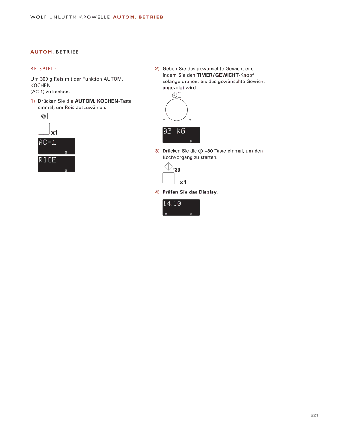 Wolf Appliance Company ICBMW30-230, ICBMW30-240 manual I S P I E L, Kochen 