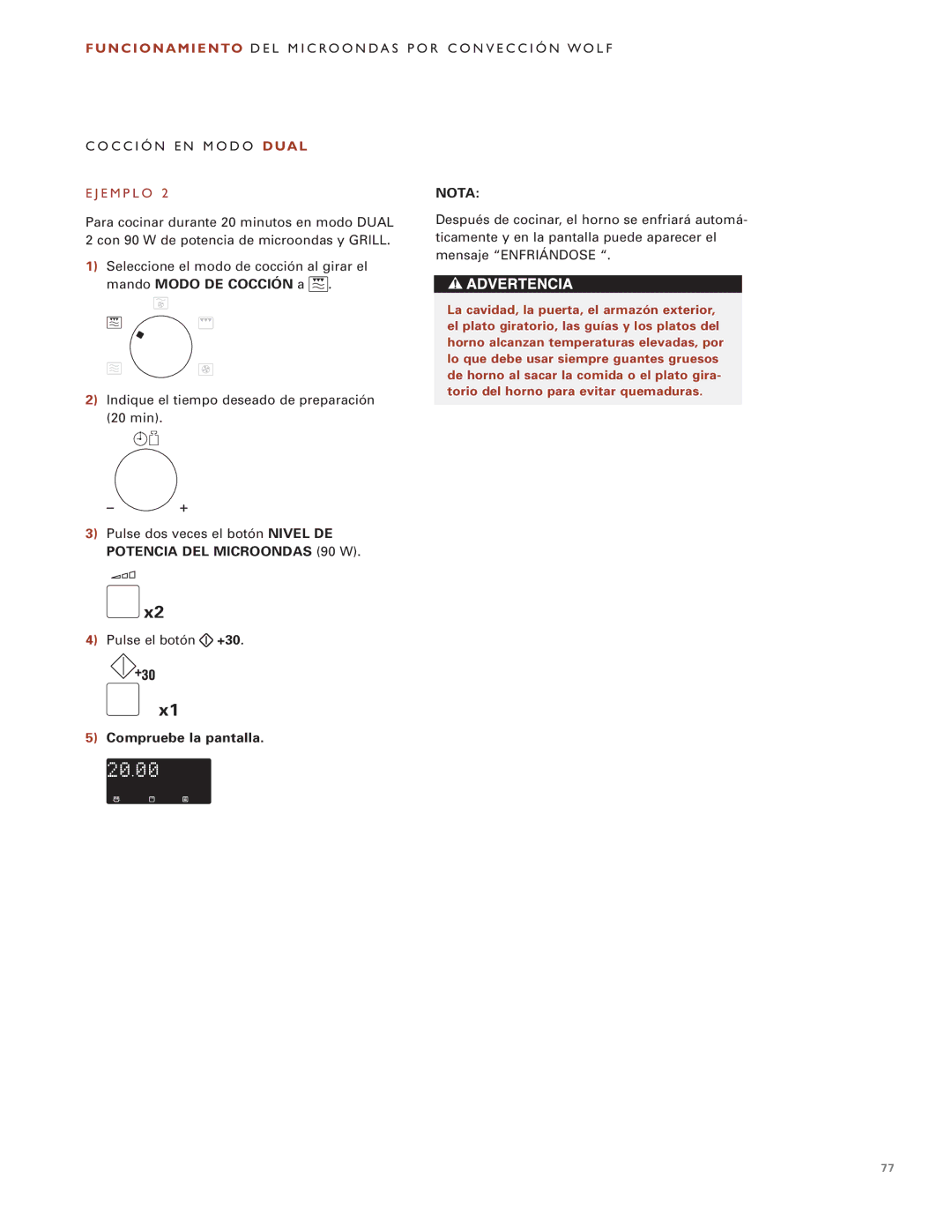 Wolf Appliance Company ICBMW30-230, ICBMW30-240 manual Nota 