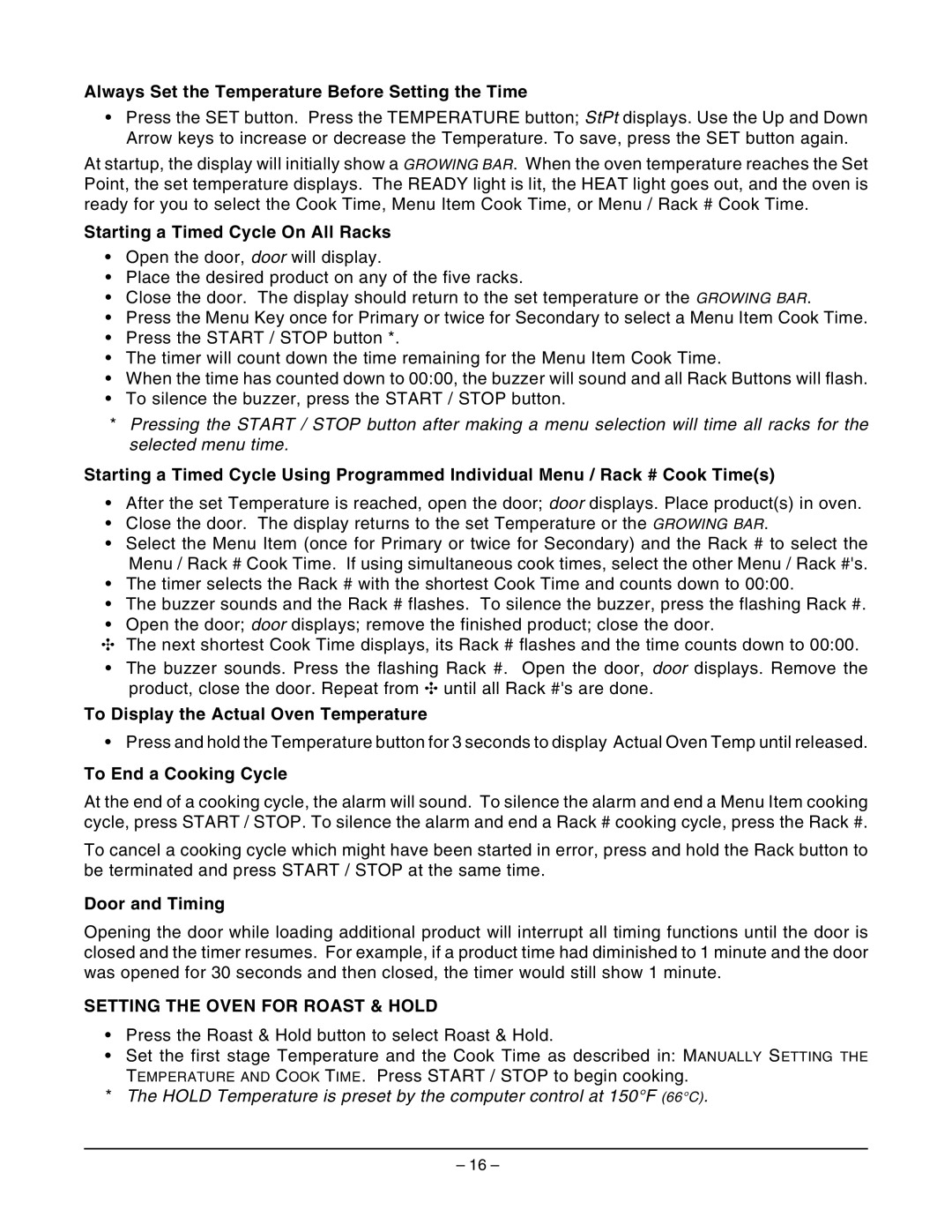 Wolf Appliance Company WKGHC ML-767590, WKGHD ML-767589 owner manual Setting the Oven for Roast & Hold 