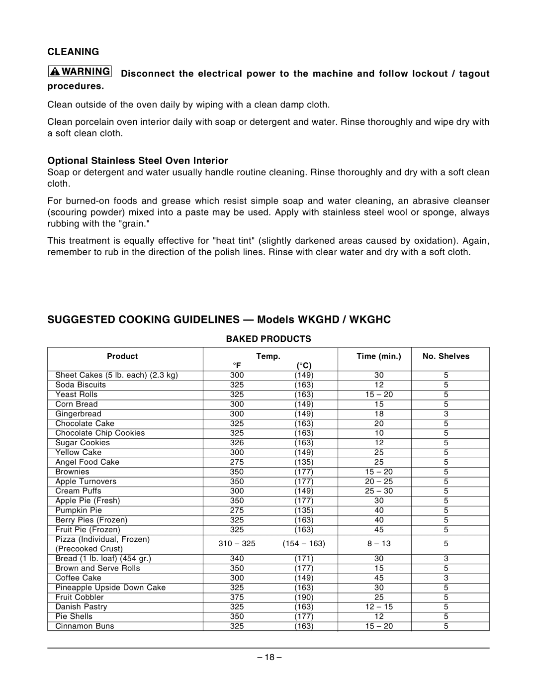 Wolf Appliance Company WKGHC ML-767590, WKGHD ML-767589 owner manual Cleaning, Optional Stainless Steel Oven Interior 