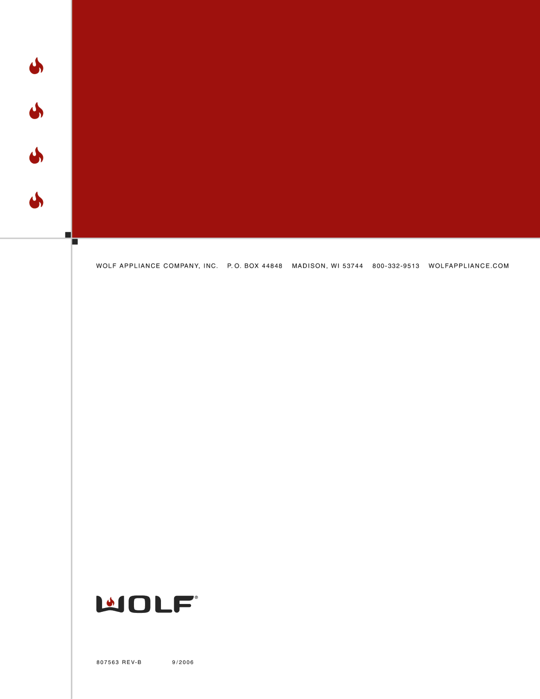 Wolf Appliance Company WOLF FRYER MODULE manual 7 5 6 3 R E V- B 0 0 