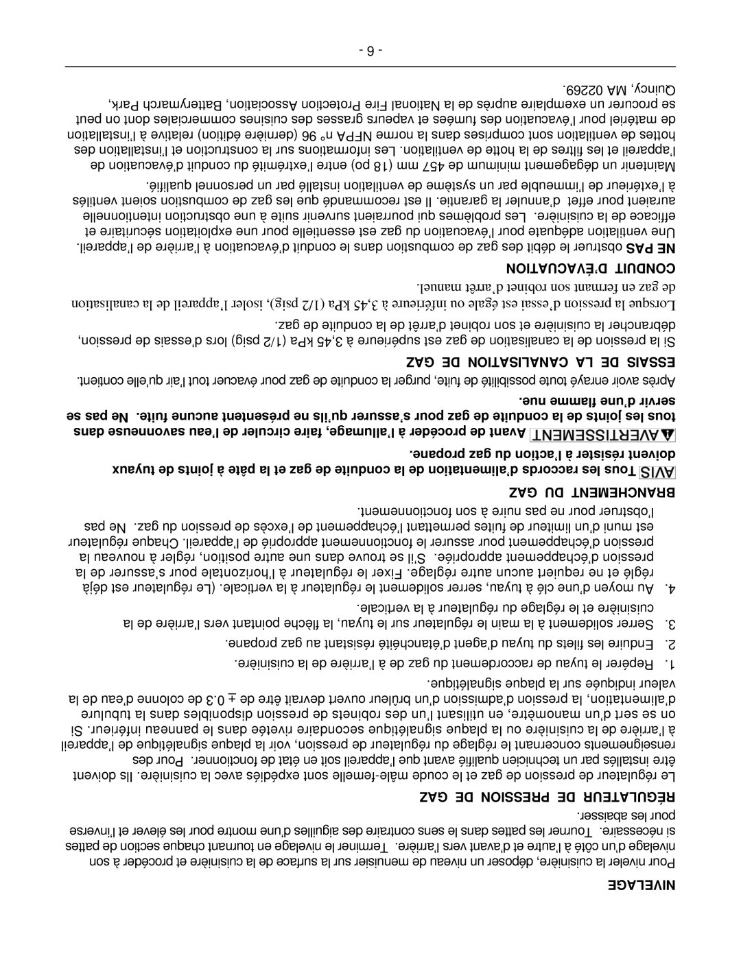 Wolf C)(S, C72(S, C36(S, C48(S, C24S ’ÉVACUATION Conduit, GAZ DU Branchement, GAZ DE Pression DE Régulateur, Nivelage 