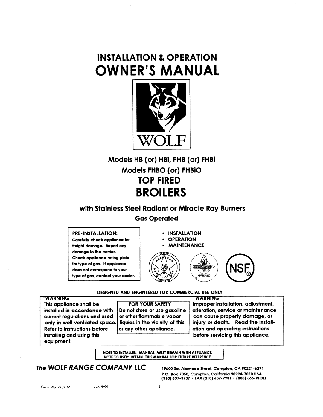 Wolf FHBO manual 