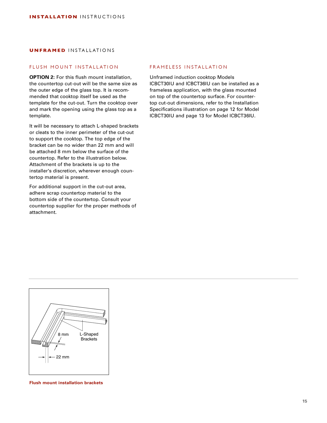 Wolf ICBCT30I installation instructions A M E L E S S I N S Ta L L At I O N 