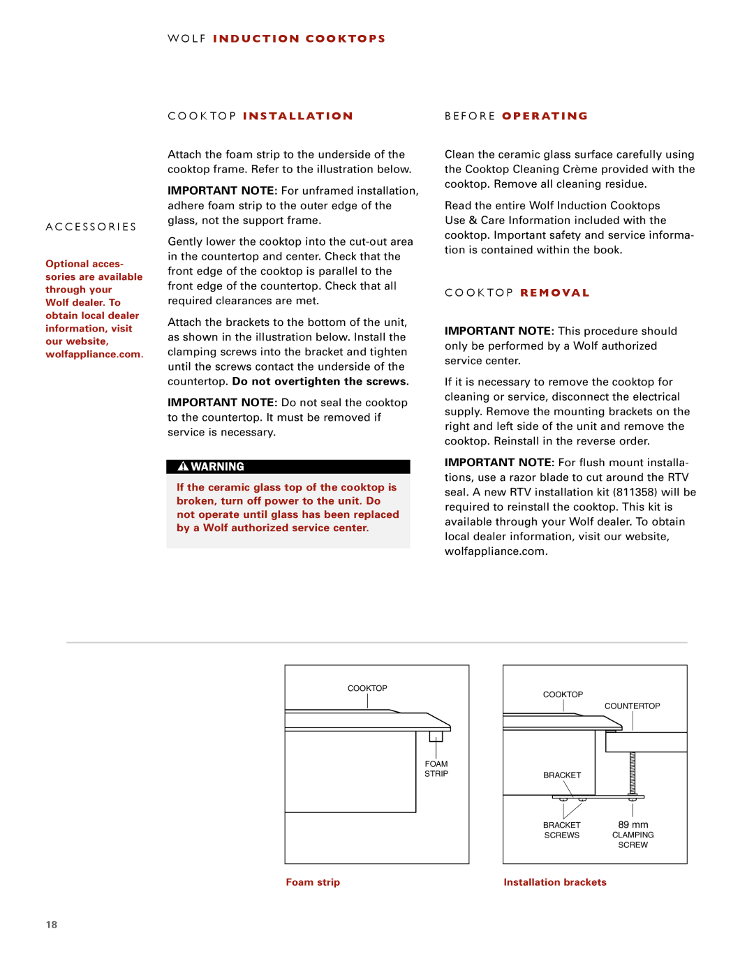 Wolf ICBCT30I installation instructions O K to P Installation 