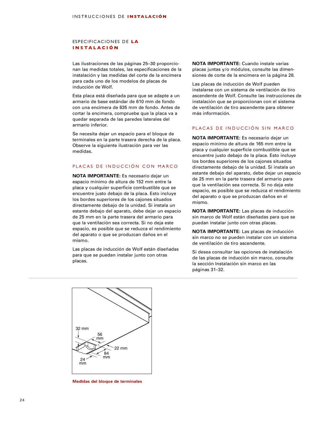 Wolf ICBCT30I installation instructions S TA L a C I Ó N 