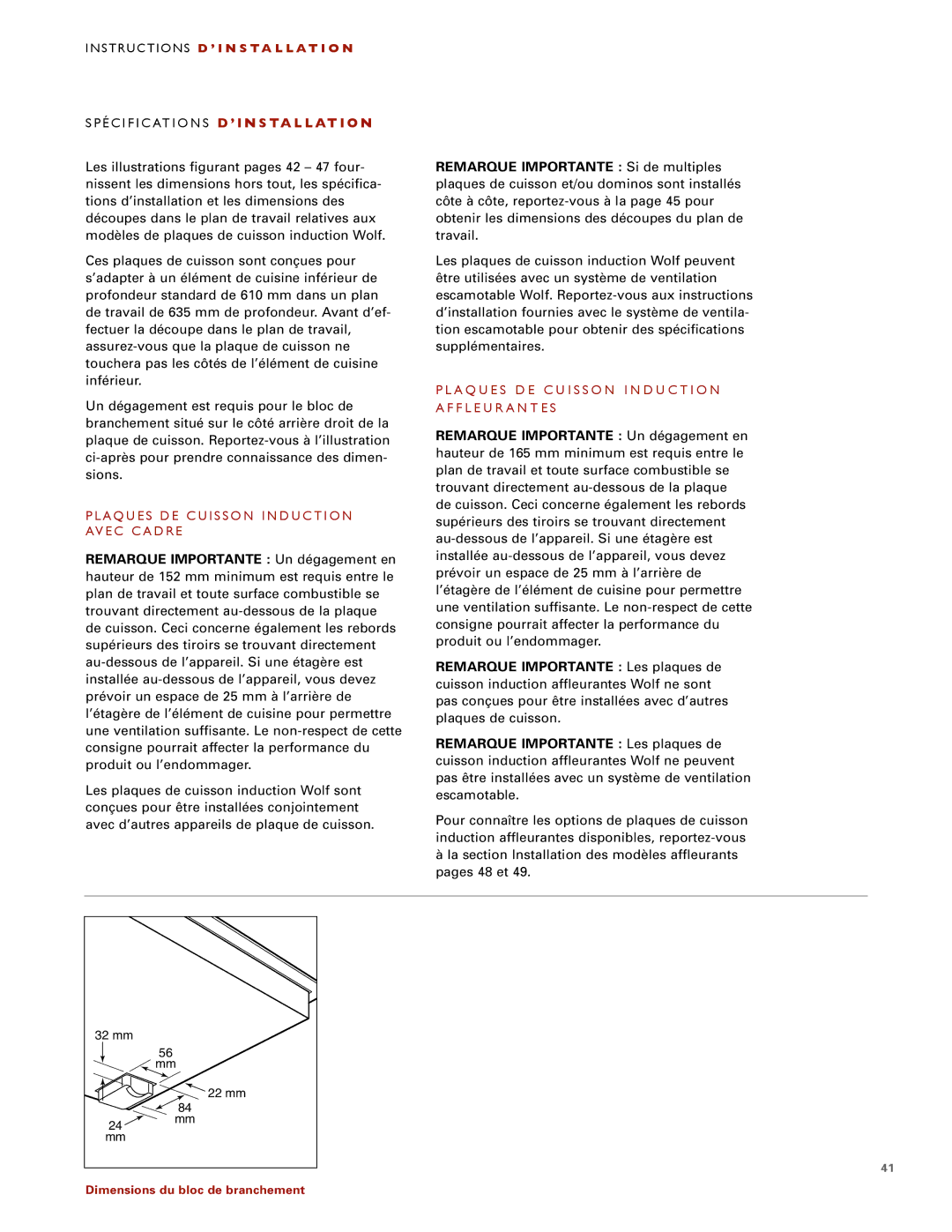 Wolf ICBCT30I installation instructions Instructions D ’ I N S TA L L AT I O N 