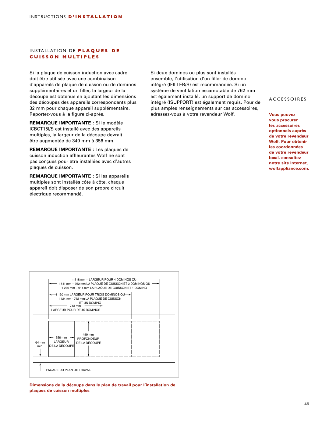 Wolf ICBCT30I installation instructions I S S O N M U Lt I P L E S 