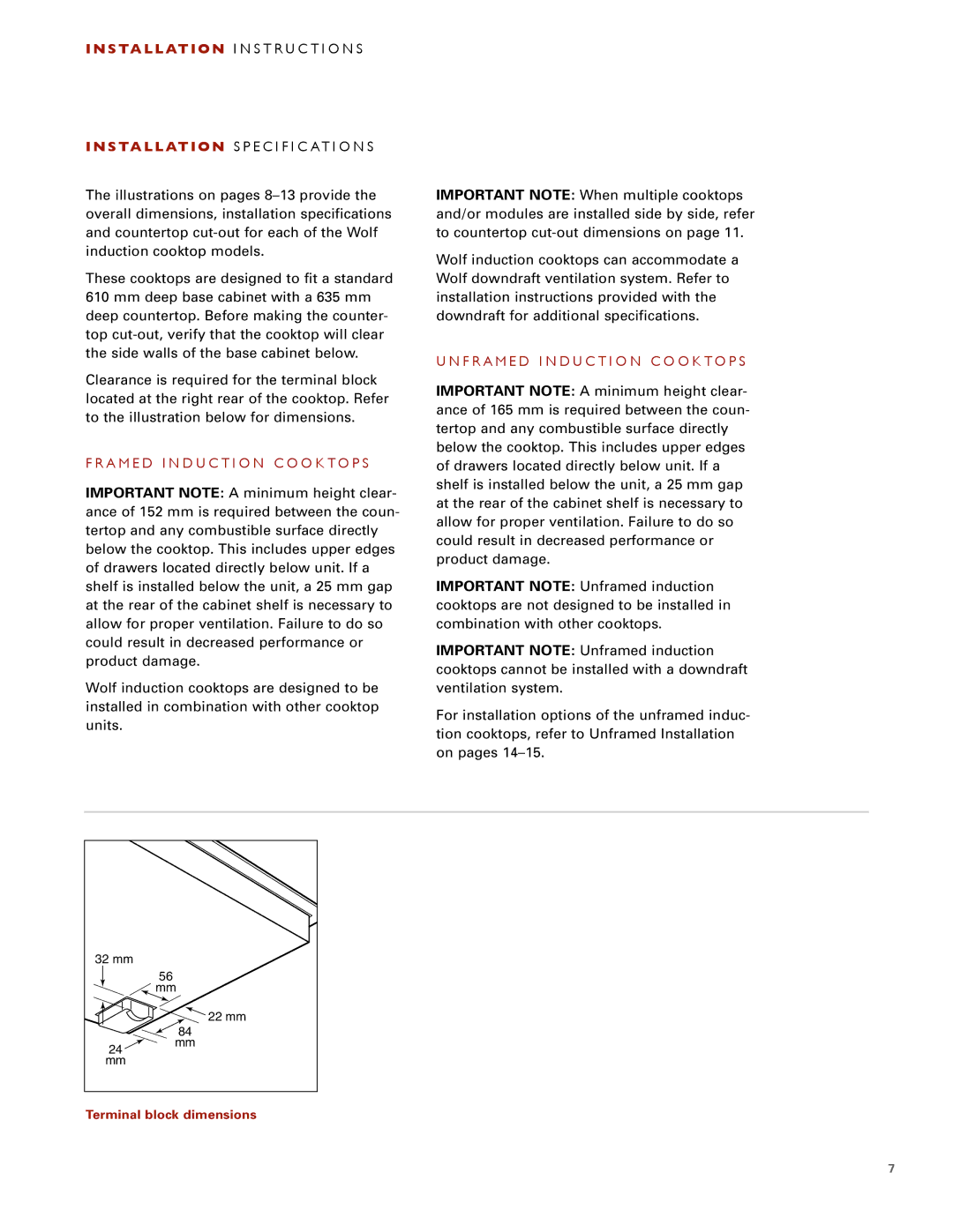 Wolf ICBCT30I installation instructions A M E D I N D U C T I O N C O O K to P S 