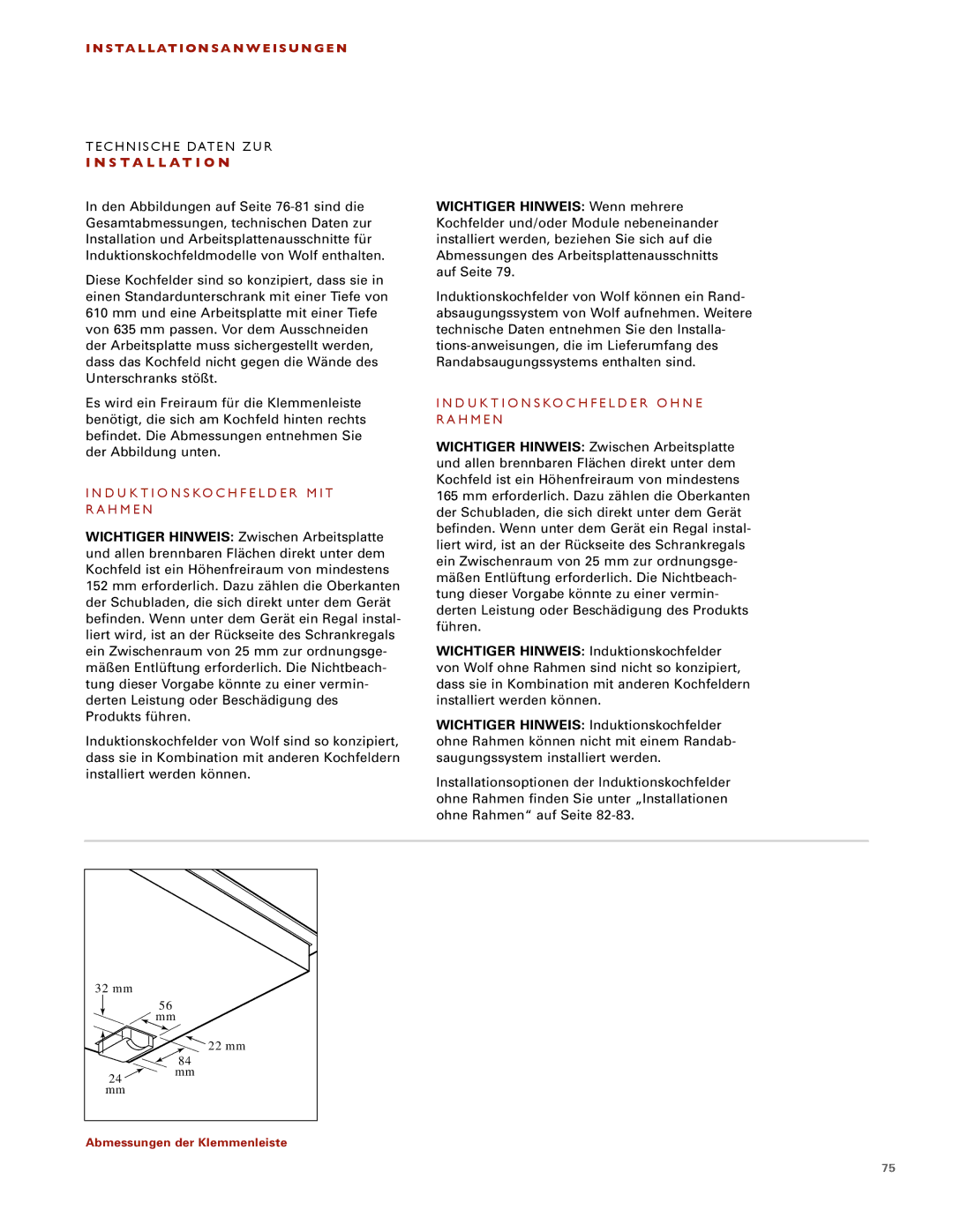 Wolf ICBCT30I installation instructions Installationsanweisungen, S Ta L L At I O N 