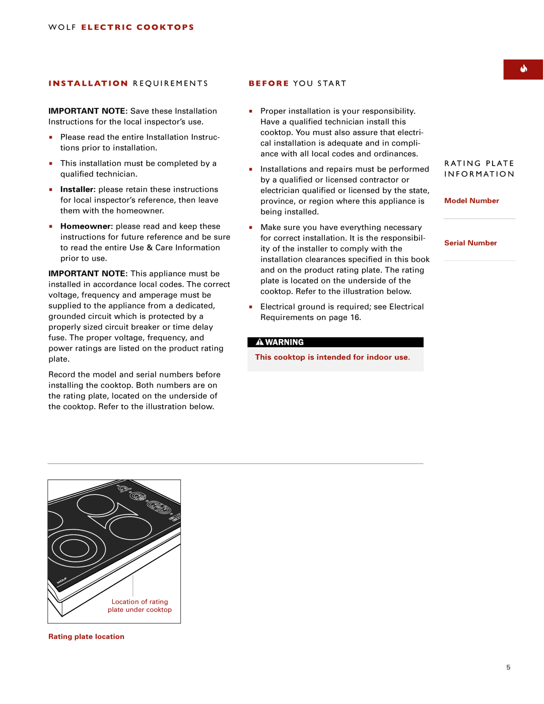 Wolf ICBCT36EU, ICBCT30EU, ICBCT15E installation instructions F O R E YOU Start 