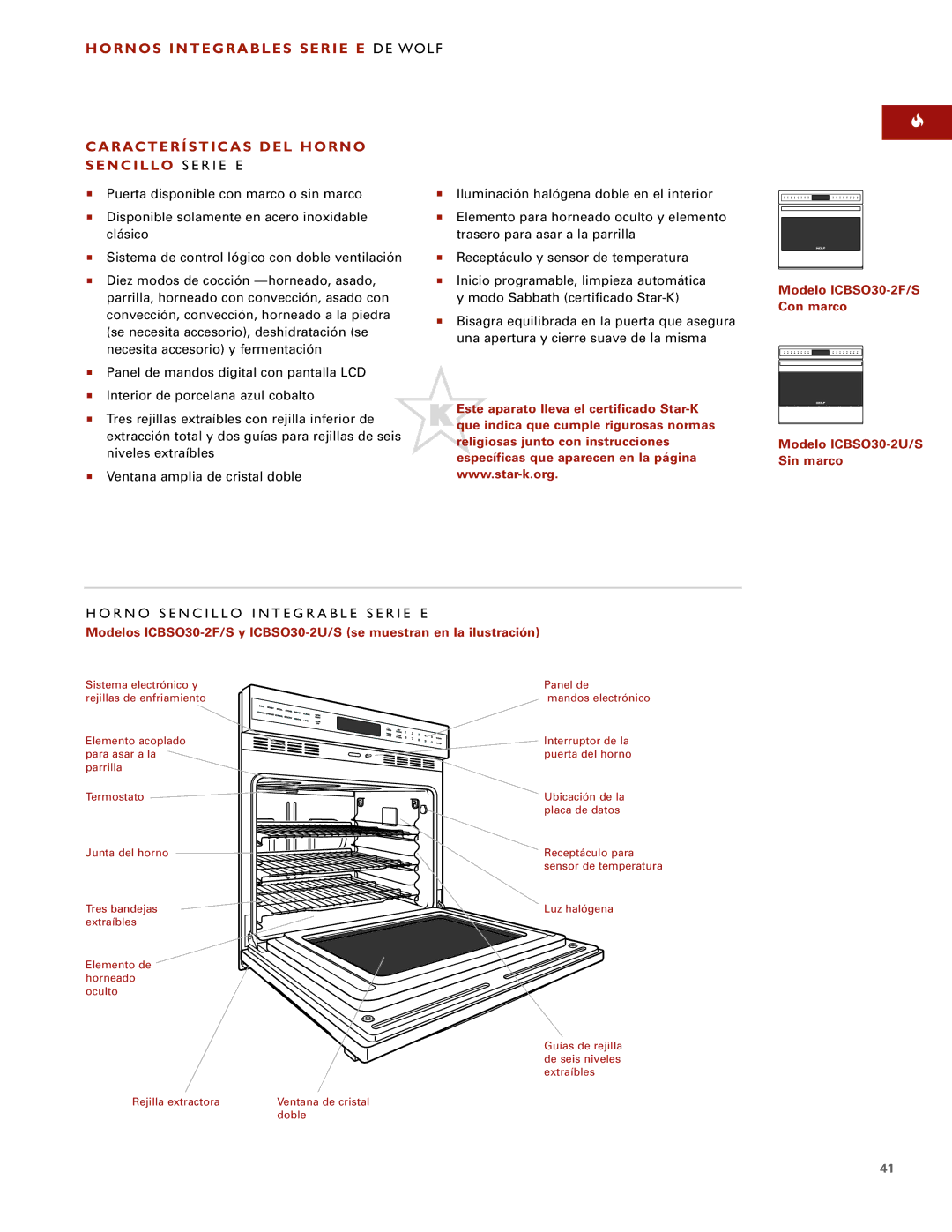 Wolf ICBSO30-2F/S, ICBSO30-2U/S manual R N O S E N C I L L O I N T E G R a B L E S E R I E E 