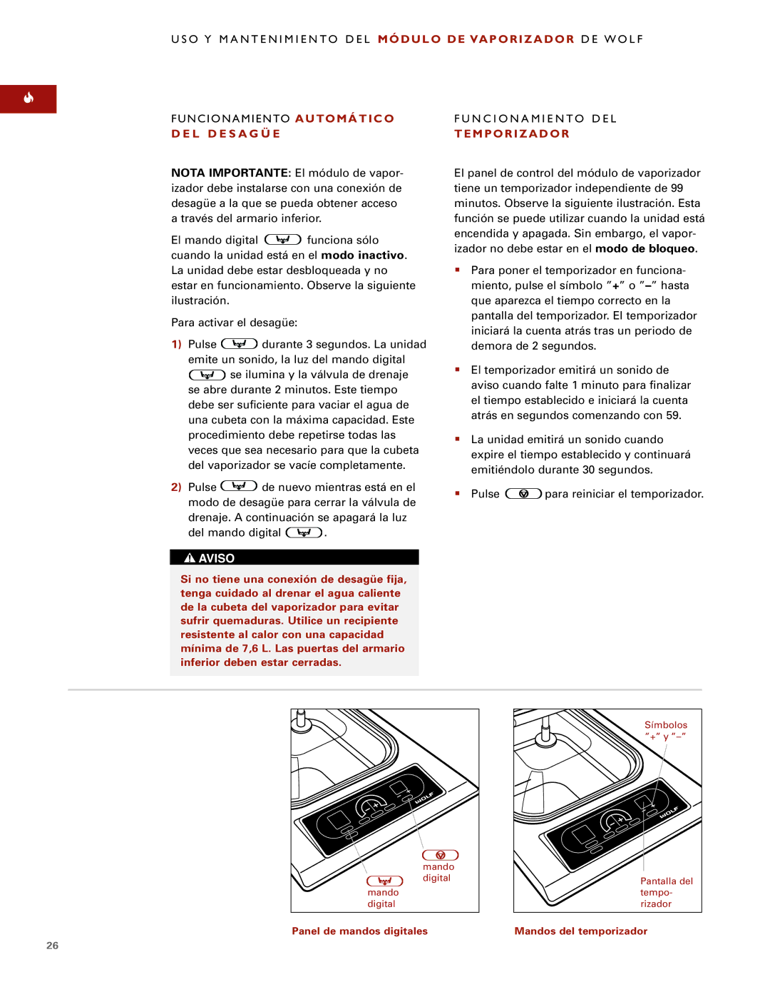 Wolf Steamer manual L D E S Ag Ü E, Temporizador 