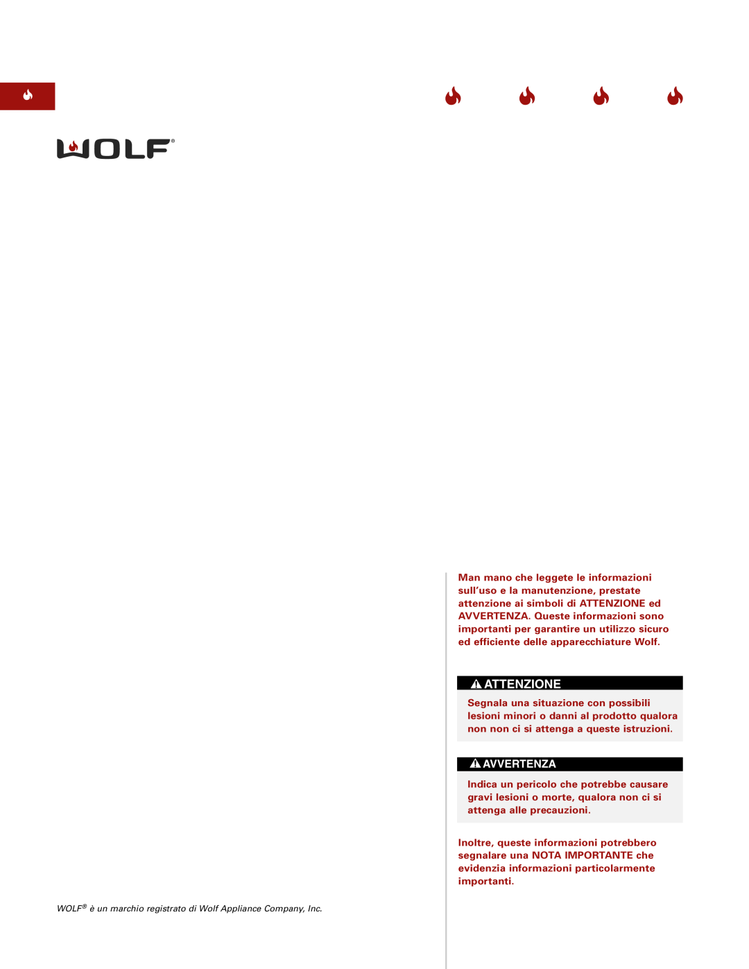 Wolf Steamer manual WOLF è un marchio registrato di Wolf Appliance Company, Inc 