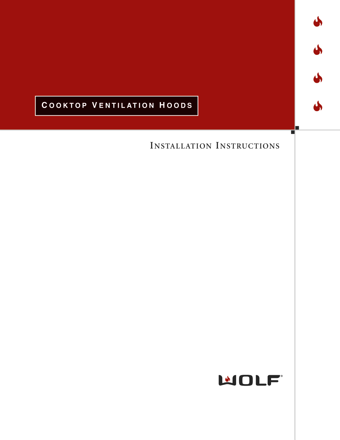 Wolf Ventilation Hood installation instructions Installation Instructions 