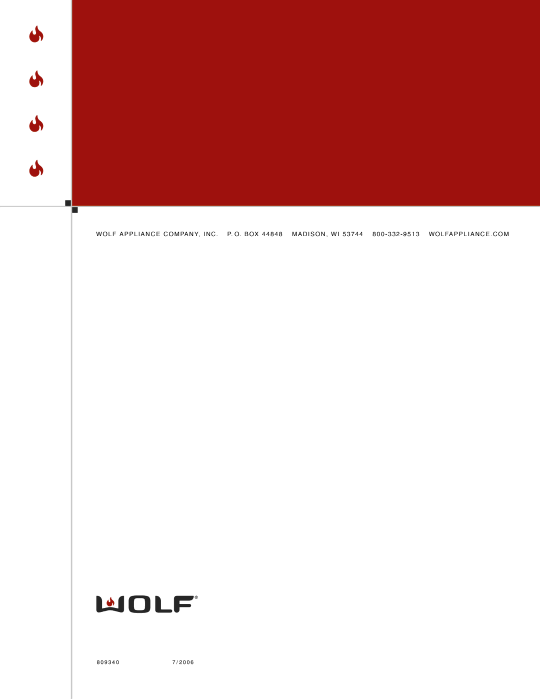 Wolf W302210I installation instructions 9 3 4 0 0 