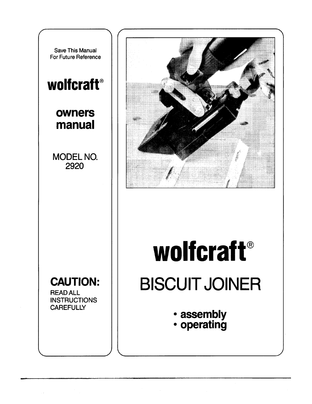 Wolfcraft 2920 manual 