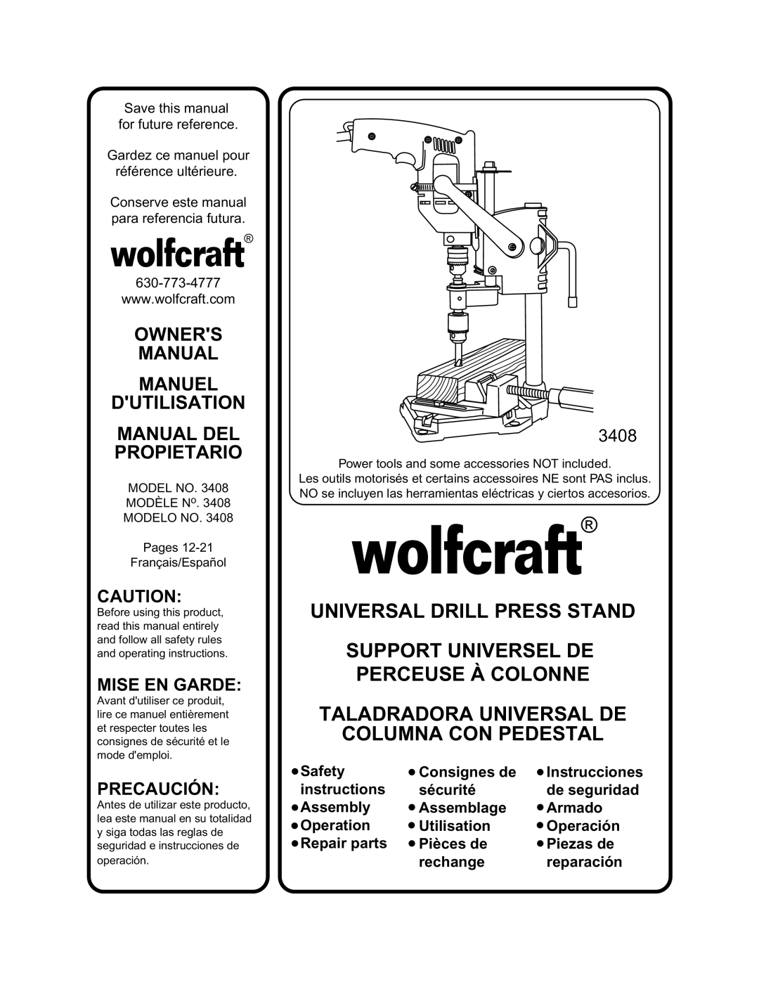 Wolfcraft 3408 manual Wolfcraft 