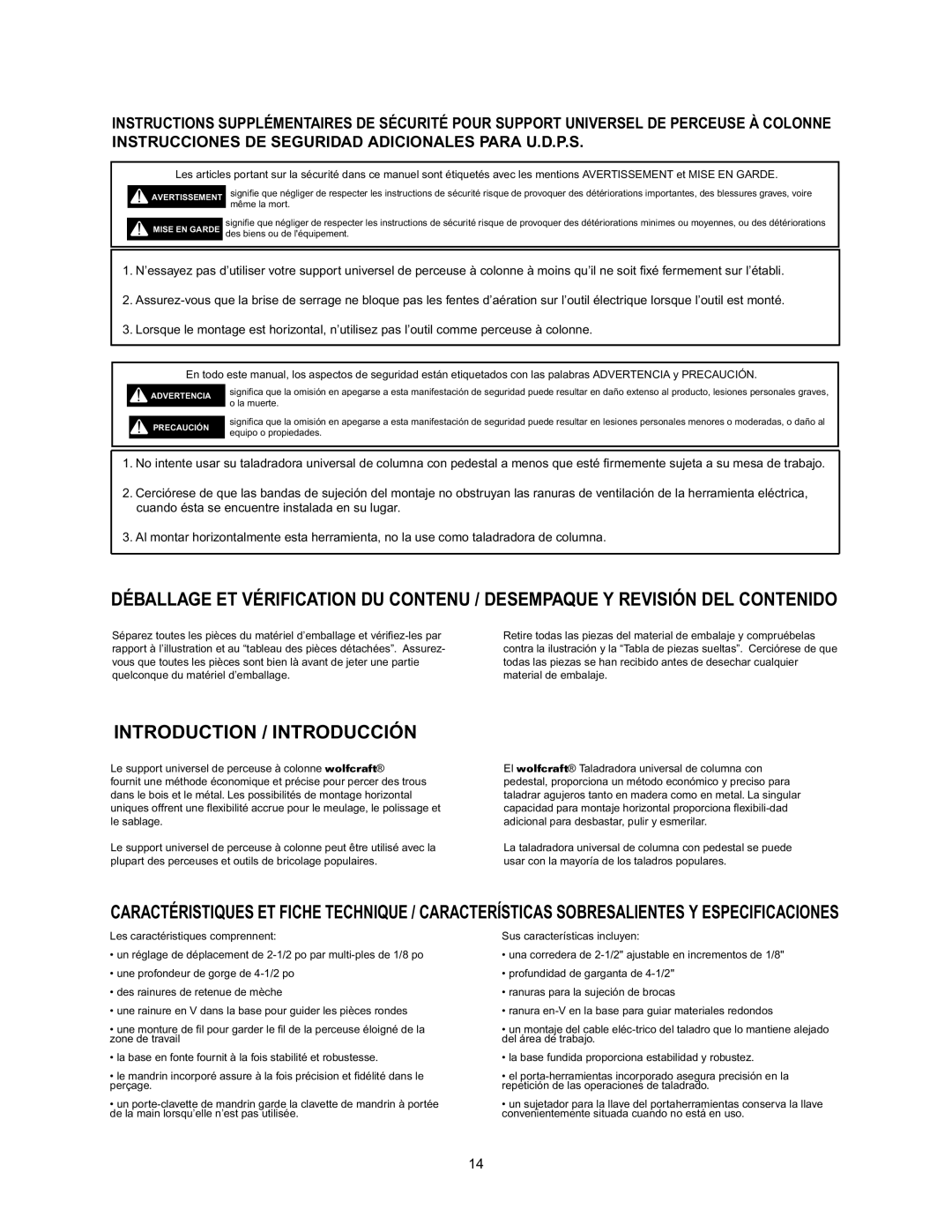 Wolfcraft 3408 manual Introduction / Introducción 