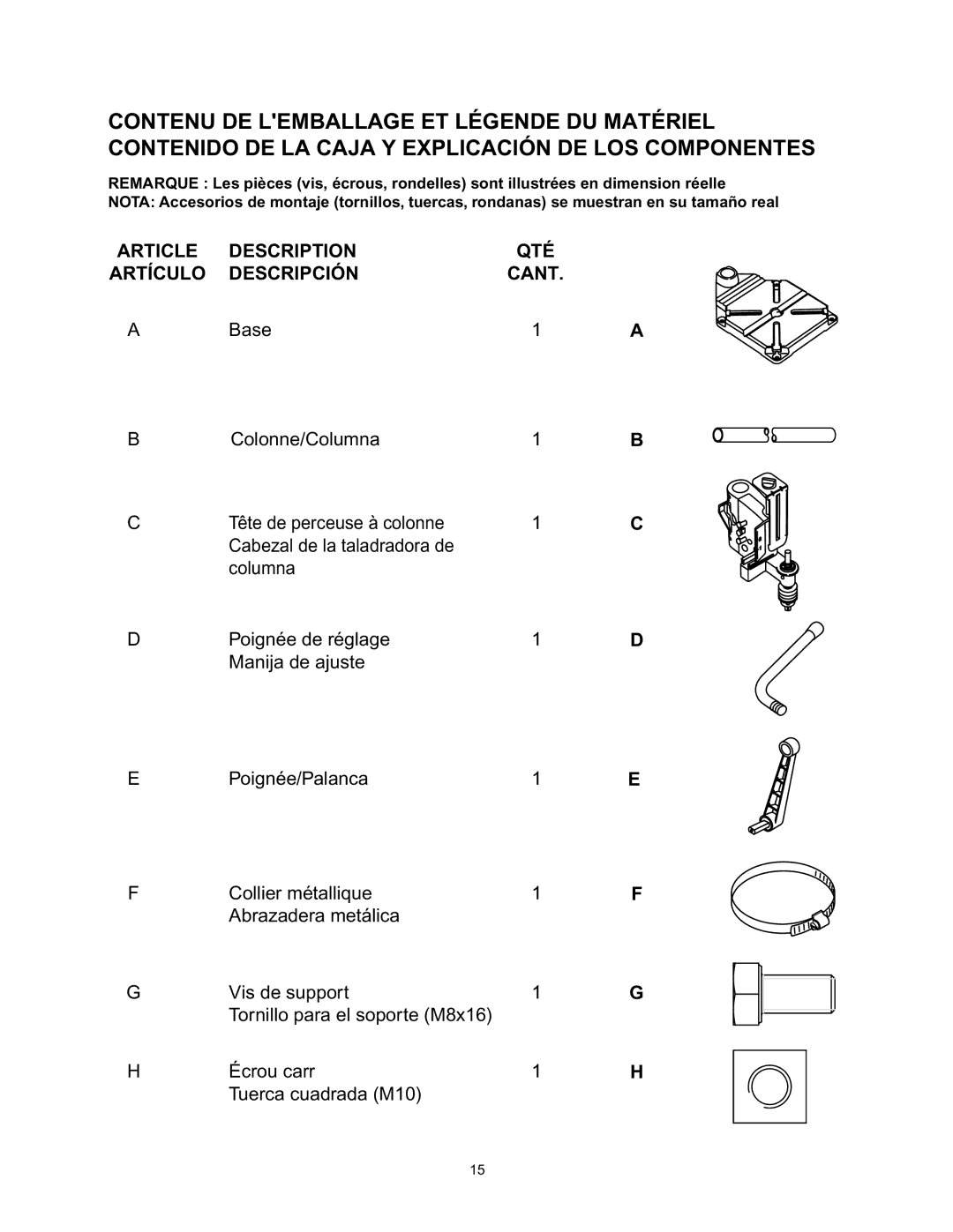 Wolfcraft 3408 manual Article Description QTÉ Artículo Descripción Cant 