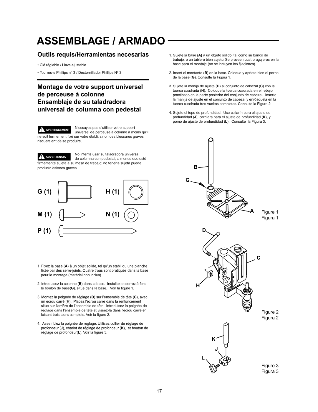 Wolfcraft 3408 manual Assemblage / Armado, Outils requis/Herramientas necesarias 