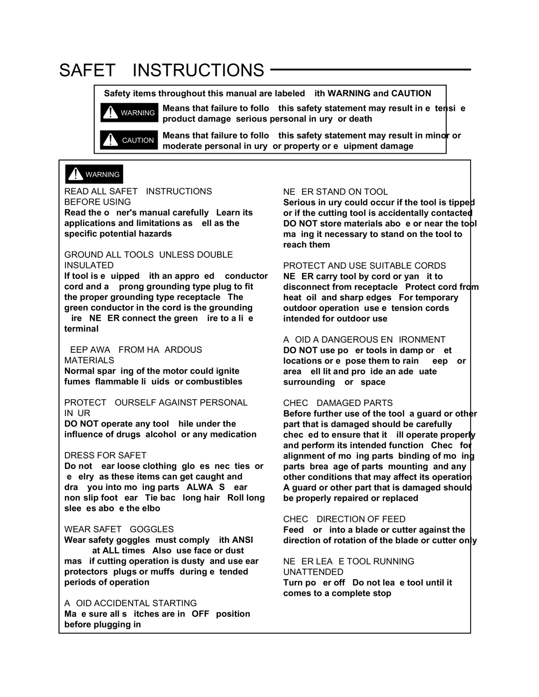 Wolfcraft 6155, 6156 manual Safety Instructions 