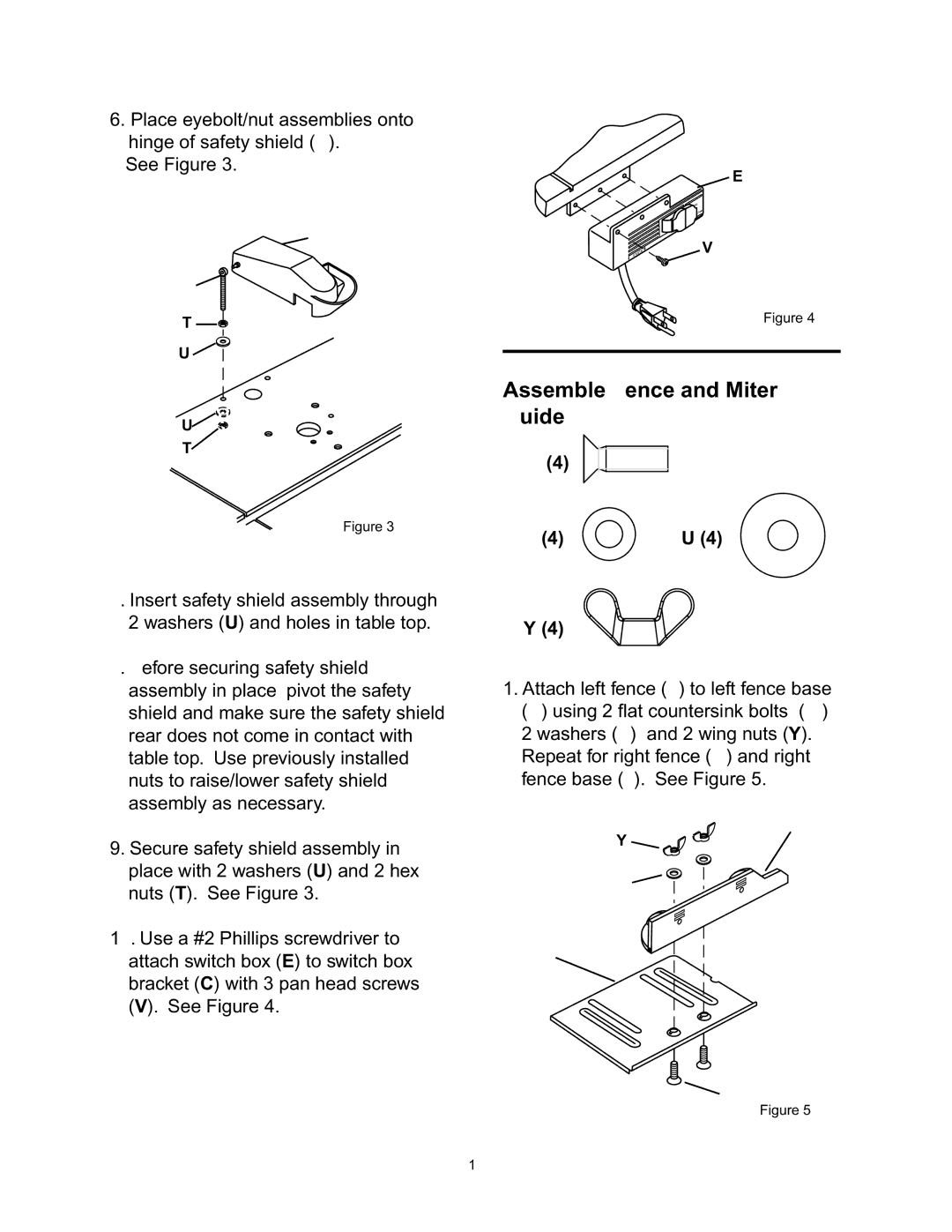 Wolfcraft 6157 manual Assemble Fence and Miter Guide 