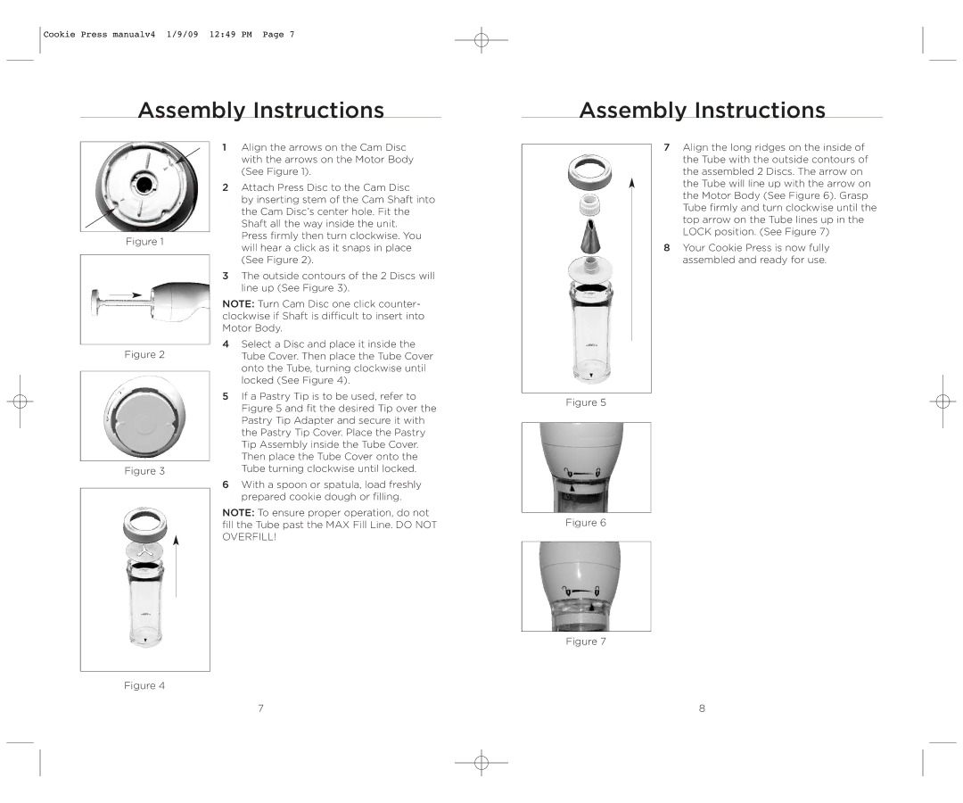 Wolfgang Puck BECP0020 manual Assembly Instructions, Fit the desired Tip over 