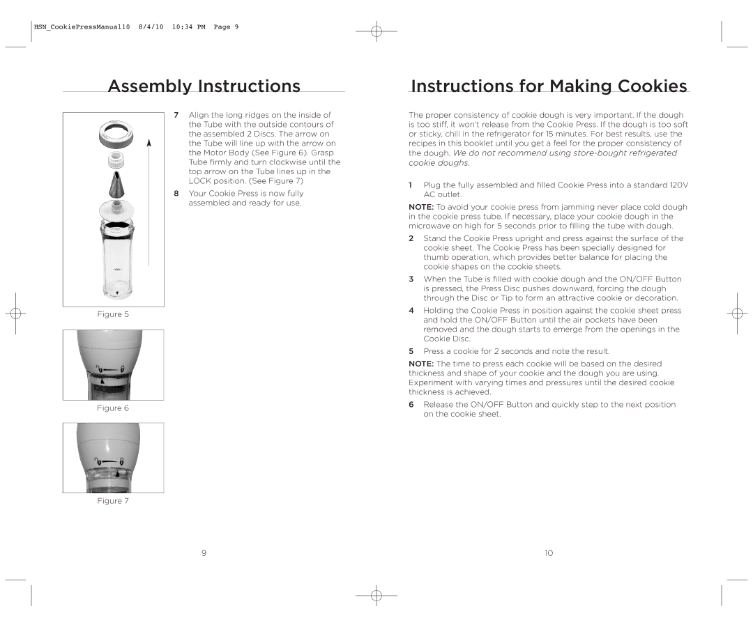 Wolfgang Puck BECP0030 operating instructions Instructions for Making Cookies 