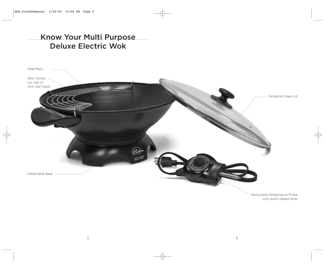 Wolfgang Puck BEWK0030 operating instructions Know Your Multi Purpose Deluxe Electric Wok 