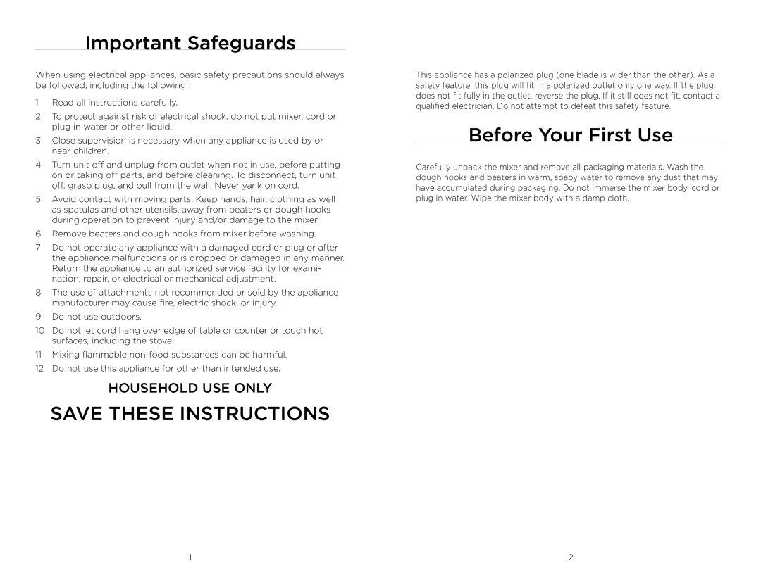 Wolfgang Puck BHM00240 manual Important Safeguards, Before Your First Use 